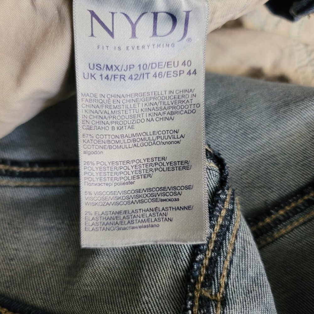NYDJ Relaxed Straight Ankle Jeans Size 10 Medium Wash Lift Tuck Stretch Denim - Picture 8 of 14